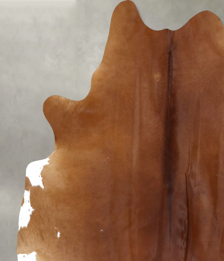 Brown and White Regular XX-Large Brazilian Cowhide Rug 8'0"H x 6'6"W #B20272 by Hudson Hides