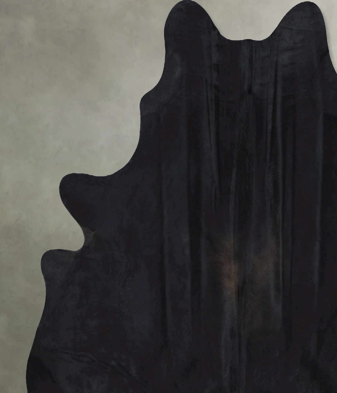 Solid Black XX-Large Brazilian Cowhide Rug 7'8"H x 6'11"W #B20275 by H