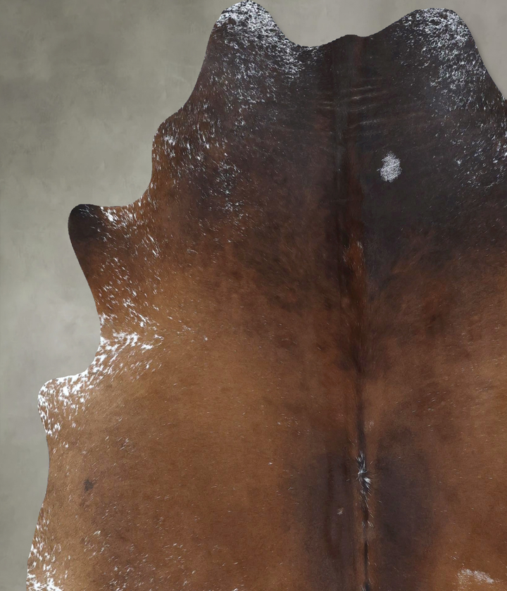Salt and Pepper Brown X-Large Brazilian Cowhide Rug 7'2"H x 6'5"W #B20283 by Hudson Hides