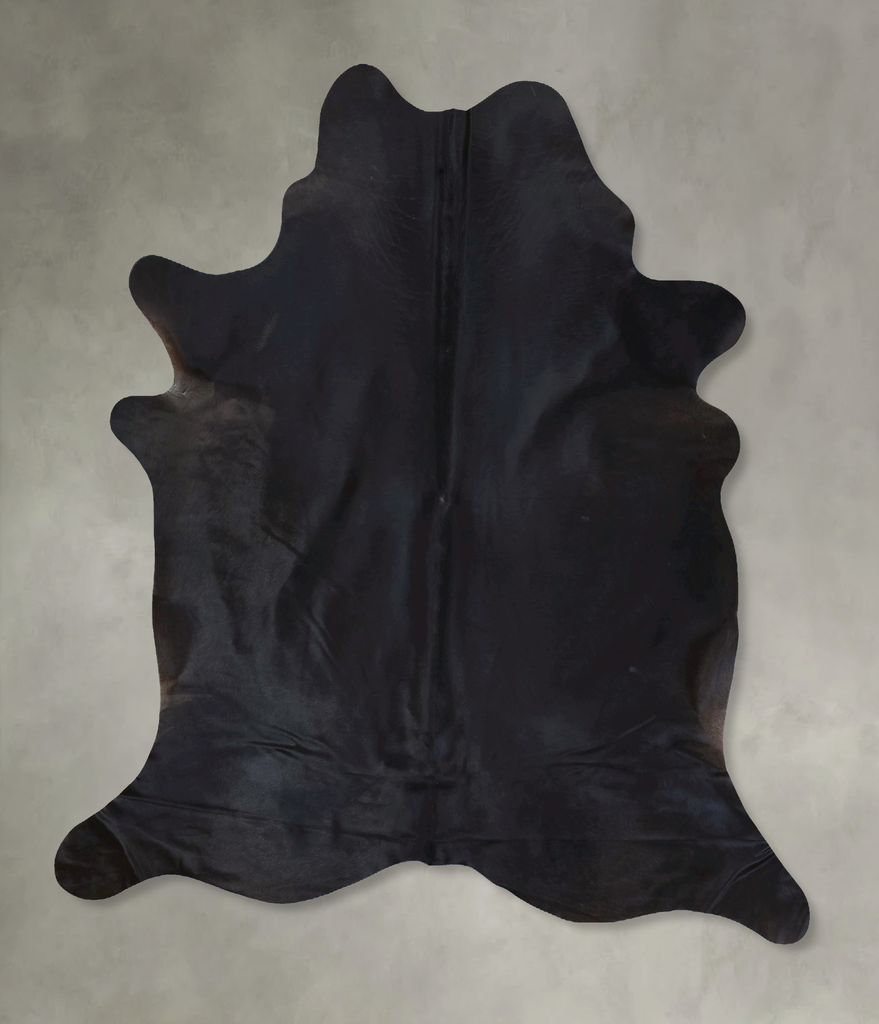 Solid Black XX-Large Brazilian Cowhide Rug 7'9"H x 6'8"W #B20284 by Hudson Hides