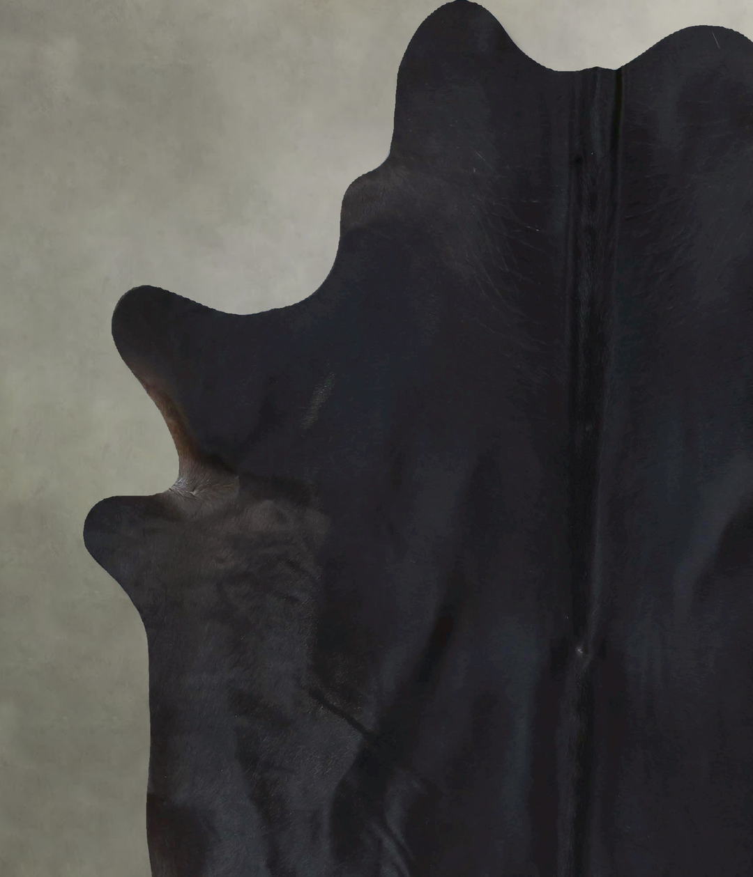 Solid Black XX-Large Brazilian Cowhide Rug 7'9"H x 6'8"W #B20284 by Hu