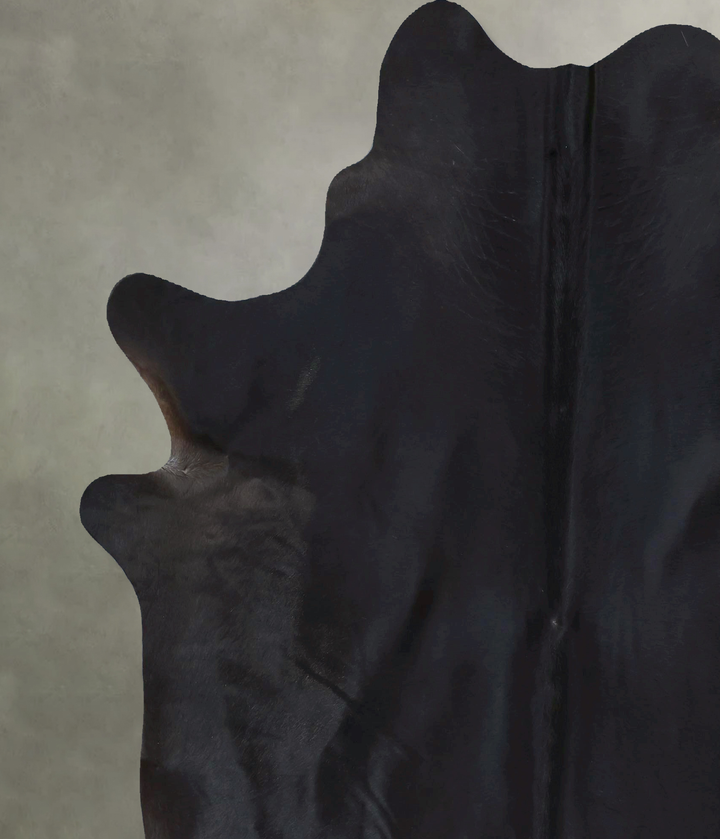 Solid Black XX-Large Brazilian Cowhide Rug 7'9"H x 6'8"W #B20284 by Hudson Hides