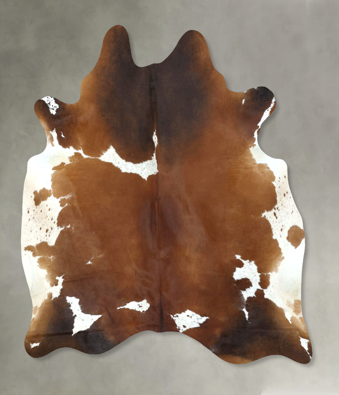 Chocolate and White X-Large Brazilian Cowhide Rug 7'3"H x 6'0"W #B2028