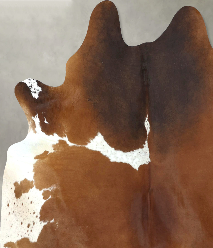 Chocolate and White X-Large Brazilian Cowhide Rug 7'3"H x 6'0"W #B20285 by Hudson Hides