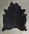 Solid Black X-Large Brazilian Cowhide Rug 7'4