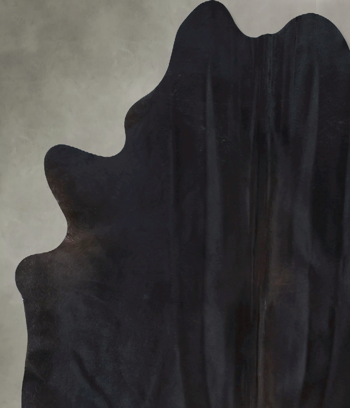 Solid Black X-Large Brazilian Cowhide Rug 7'4"H x 6'0"W #B20295 by Hudson Hides