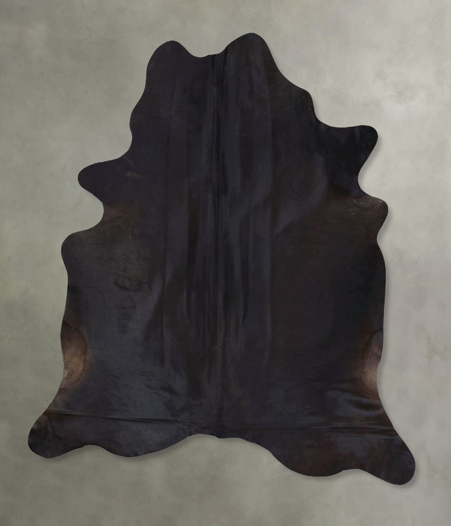 Solid Black XX-Large Brazilian Cowhide Rug 8'3"H x 6'7"W #B20296 by Hudson Hides