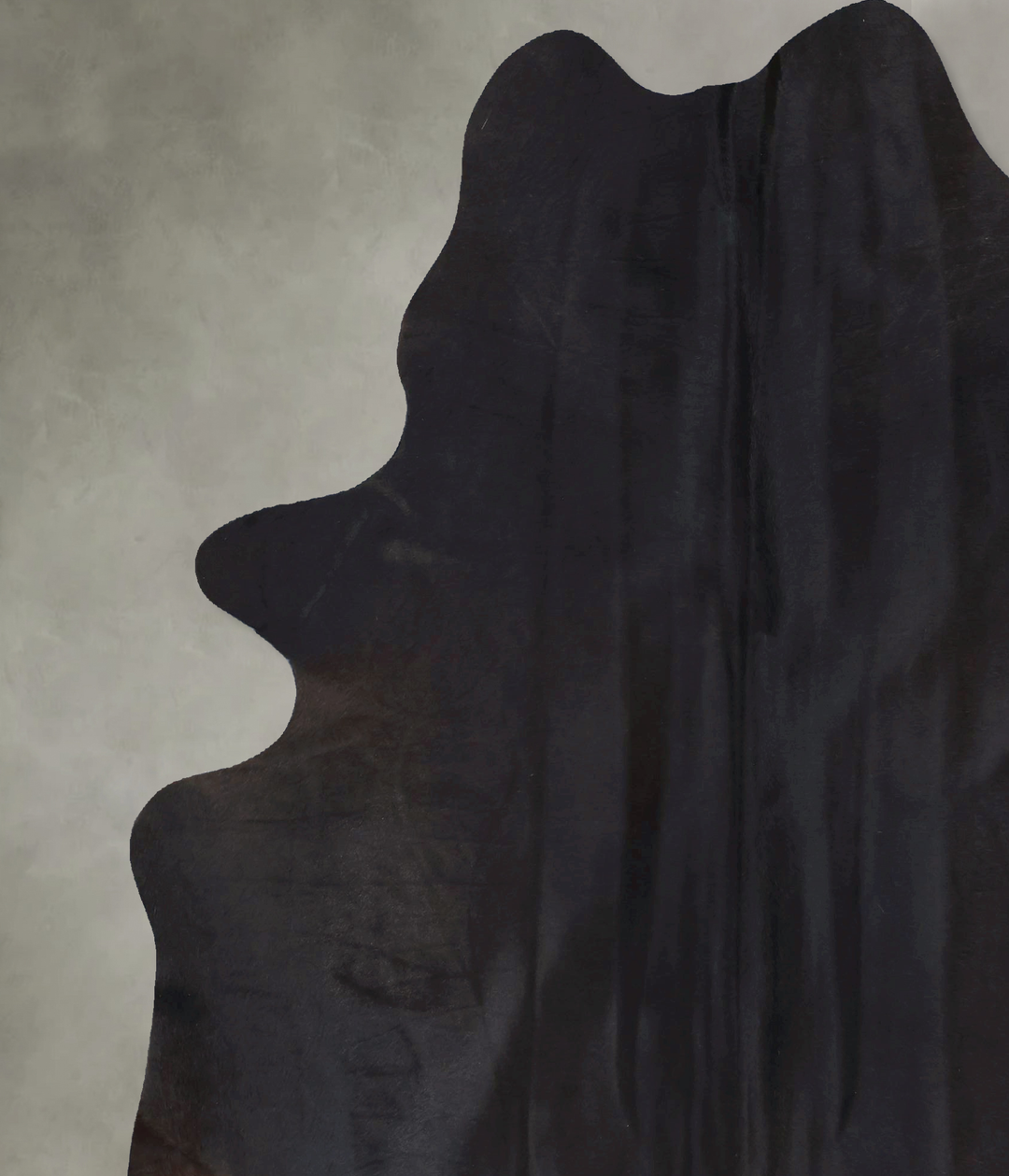 Solid Black XX-Large Brazilian Cowhide Rug 8'3"H x 6'7"W #B20296 by Hu