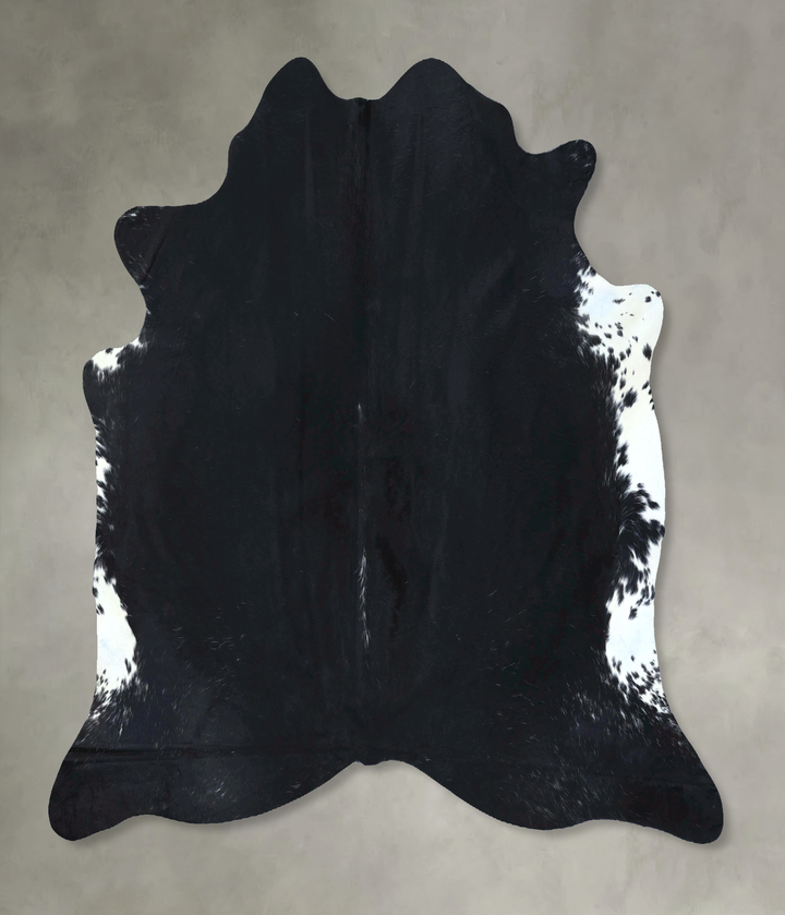 Solid Black X-Large Brazilian Cowhide Rug 6'8"H x 6'9"W #B20297 by Hudson Hides