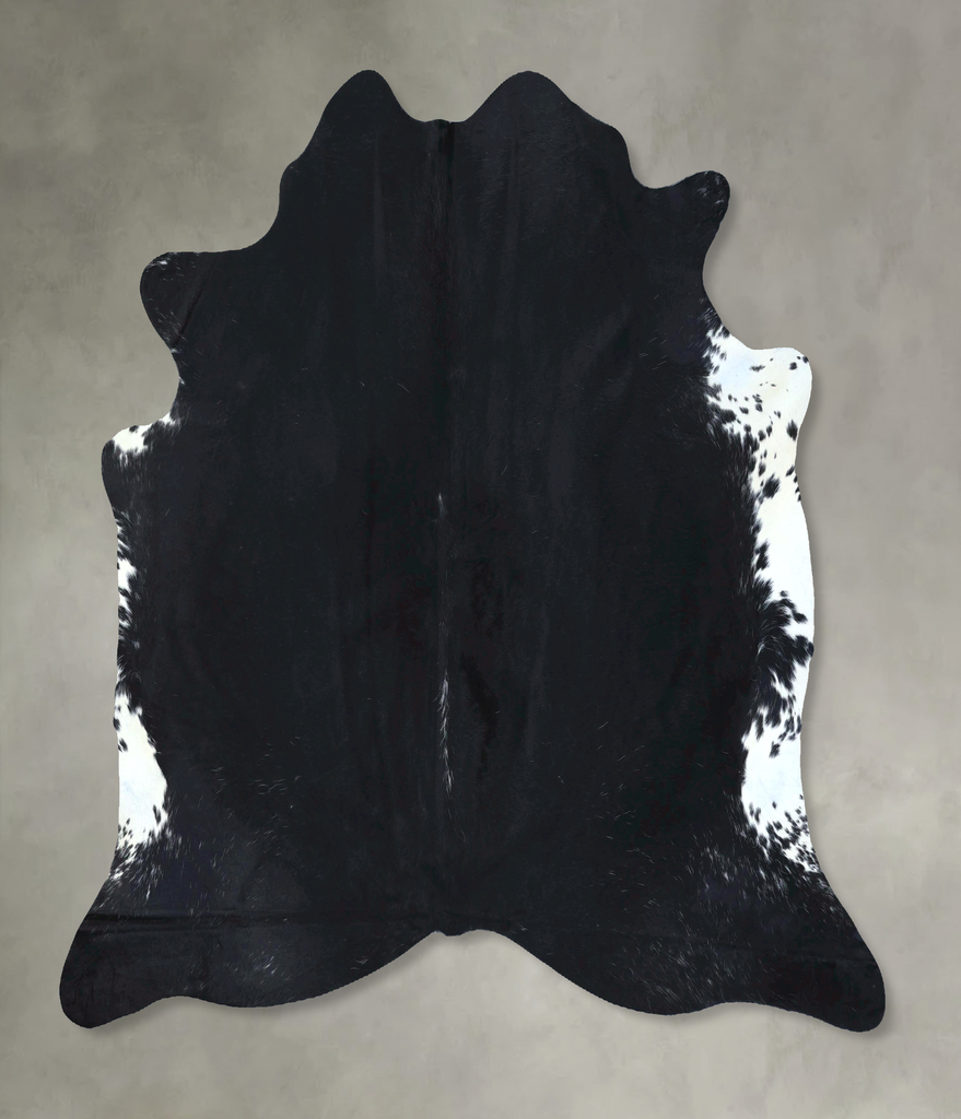 Solid Black X-Large Brazilian Cowhide Rug 6'8"H x 6'9"W #B20297 by Hudson Hides