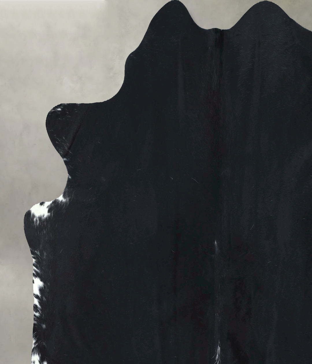 Solid Black X-Large Brazilian Cowhide Rug 6'8"H x 6'9"W #B20297 by Hud