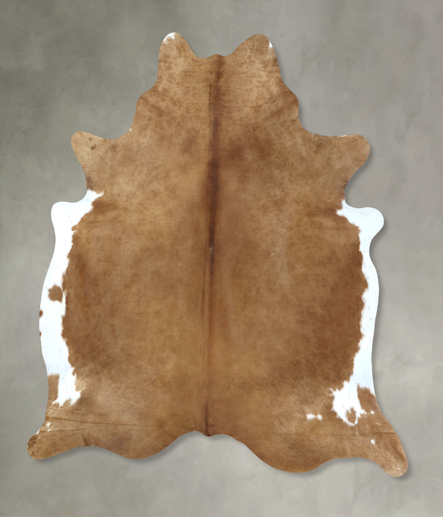 Brown and White Regular XX-Large Brazilian Cowhide Rug 8'3"H x 7'1"W #B20300 by Hudson Hides