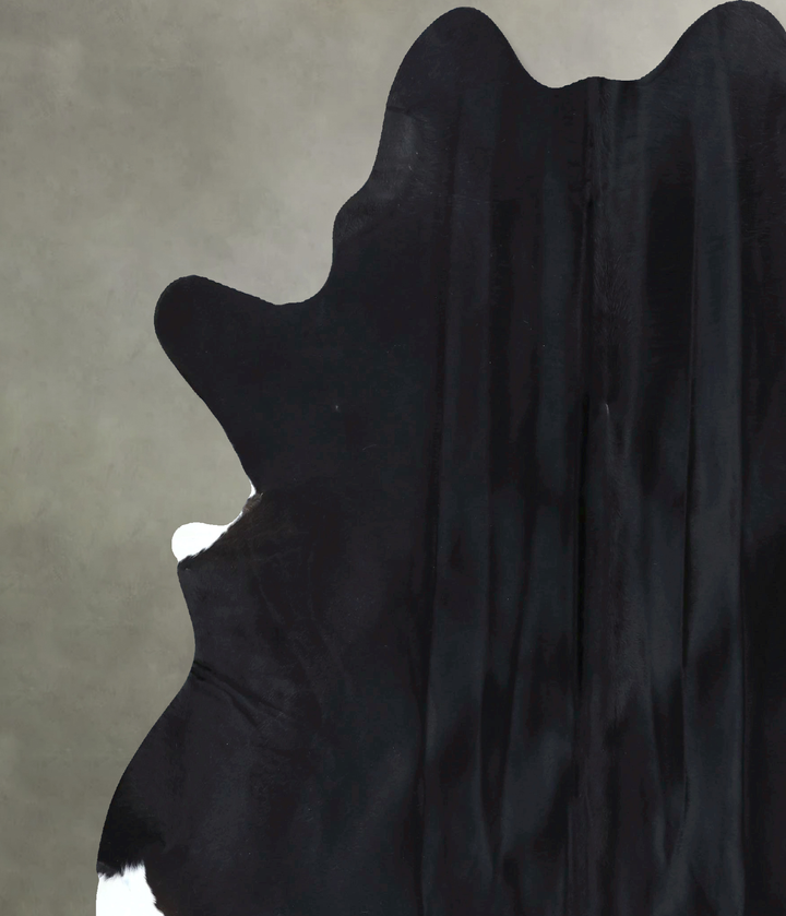 Solid Black XX-Large Brazilian Cowhide Rug 7'8"H x 6'11"W #B20304 by Hudson Hides
