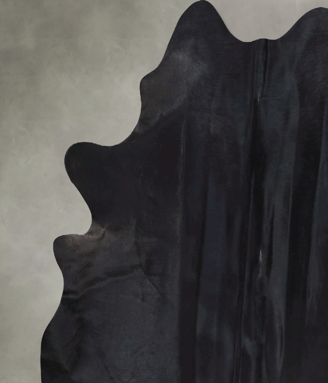 Solid Black XX-Large Brazilian Cowhide Rug 7'10"H x 6'9"W #B20305 by H