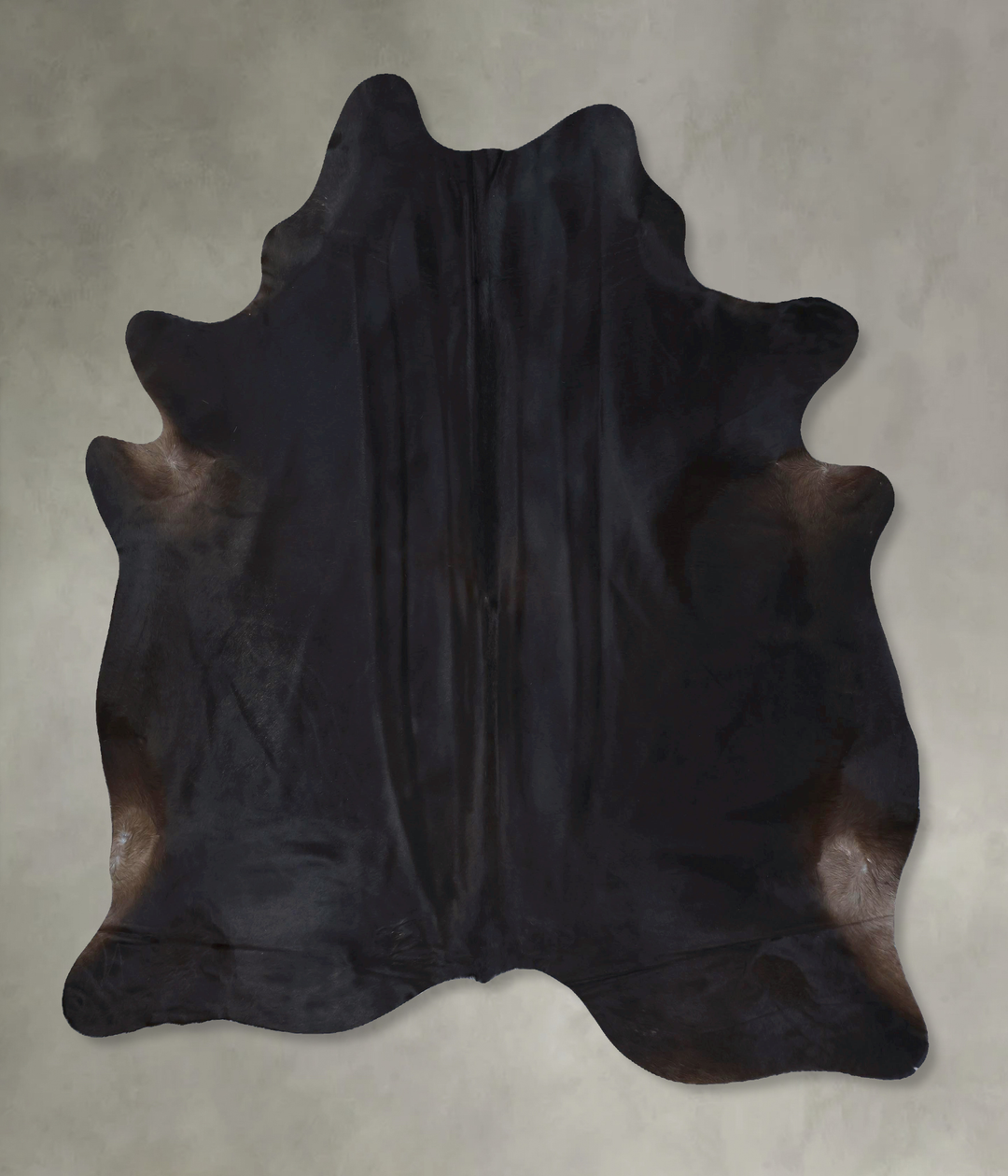 Solid Black XX-Large Brazilian Cowhide Rug 7'9"H x 6'5"W #B20311 by Hu