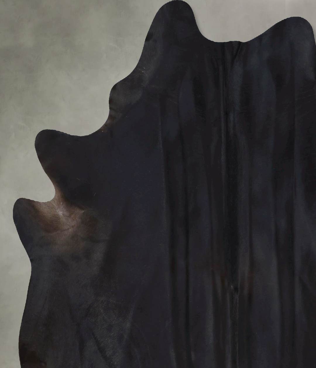 Solid Black XX-Large Brazilian Cowhide Rug 7'9"H x 6'5"W #B20311 by Hu