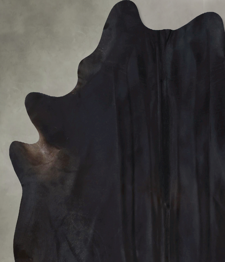 Solid Black XX-Large Brazilian Cowhide Rug 7'9"H x 6'5"W #B20311 by Hudson Hides