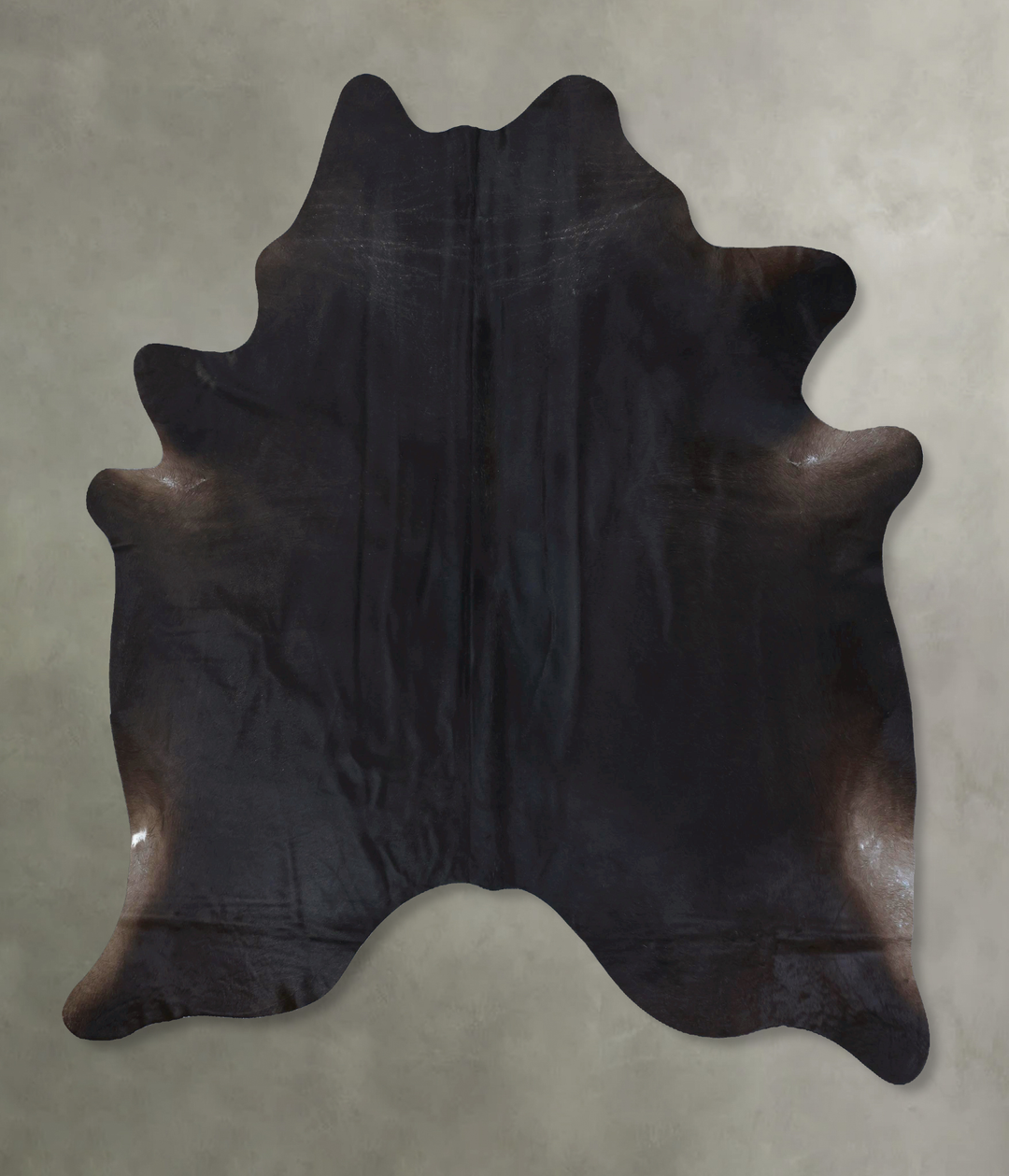 Solid Black XX-Large Brazilian Cowhide Rug 8'2"H x 6'11"W #B20312 by H