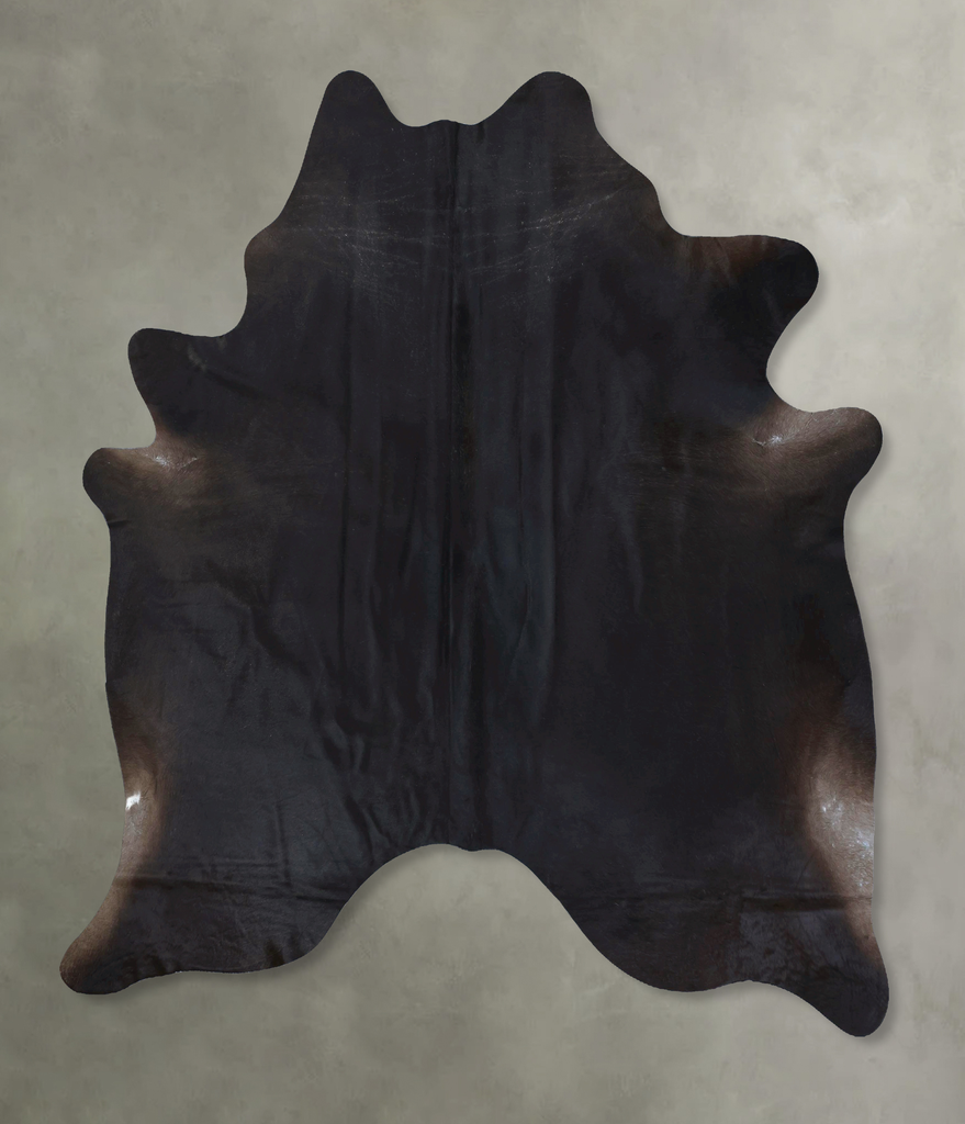 Solid Black XX-Large Brazilian Cowhide Rug 8'2"H x 6'11"W #B20312 by Hudson Hides