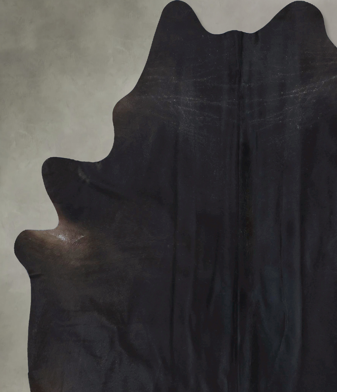 Solid Black XX-Large Brazilian Cowhide Rug 8'2"H x 6'11"W #B20312 by H