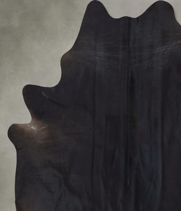 Solid Black XX-Large Brazilian Cowhide Rug 8'2"H x 6'11"W #B20312 by Hudson Hides