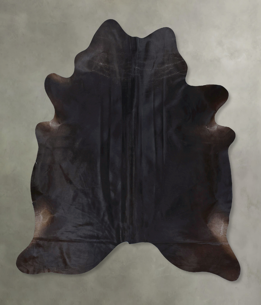 Solid Black X-Large Brazilian Cowhide Rug 7'5"H x 6'2"W #B20314 by Hud