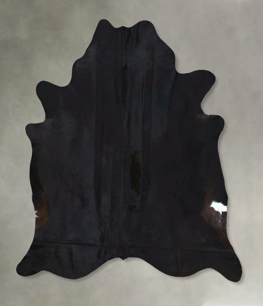 Solid Black XX-Large Brazilian Cowhide Rug 7'7"H x 6'9"W #B20315 by Hudson Hides