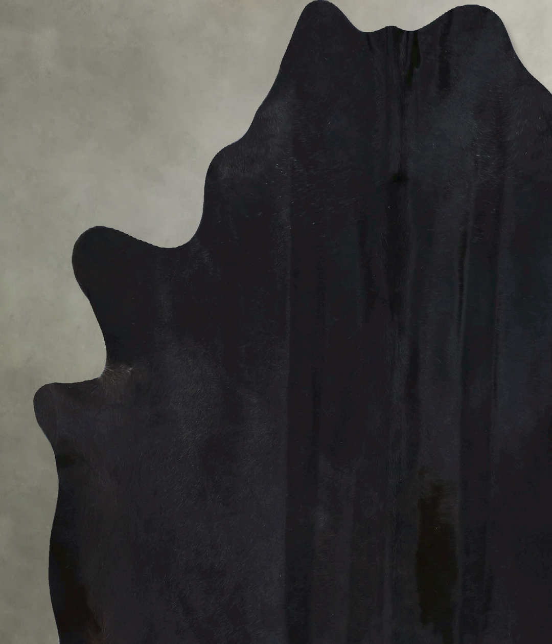 Solid Black XX-Large Brazilian Cowhide Rug 7'7"H x 6'9"W #B20315 by Hu