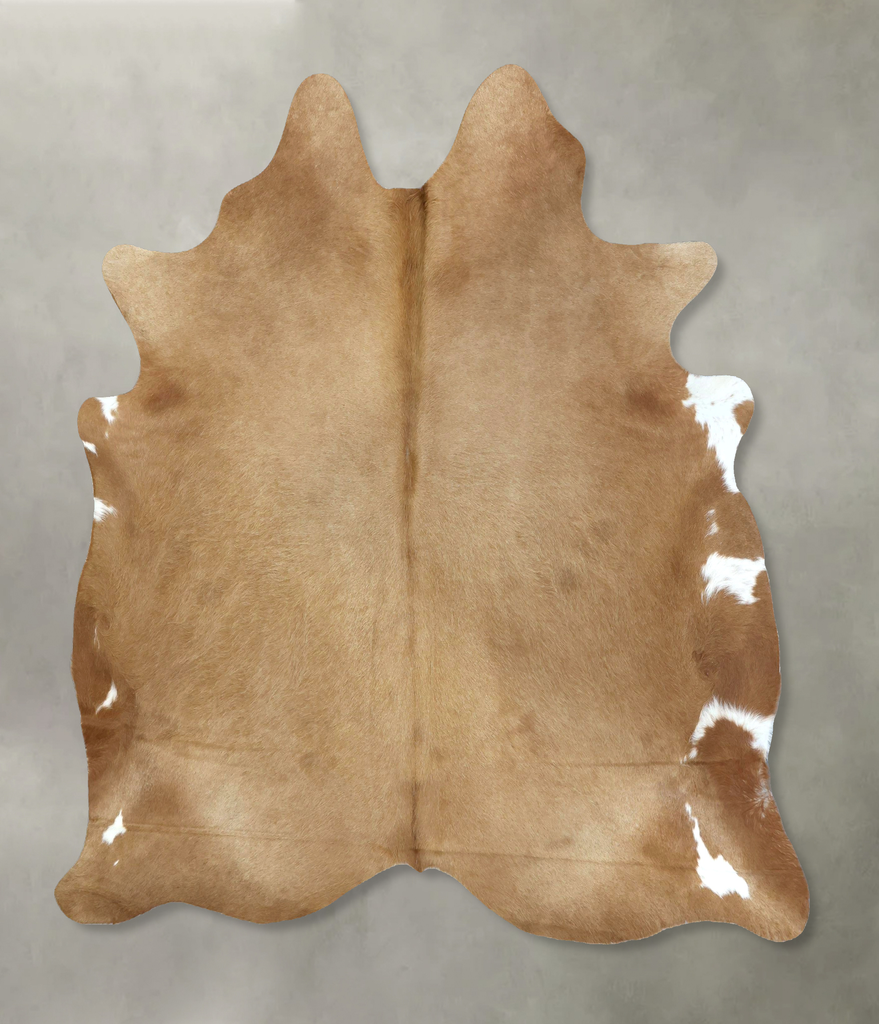 Beige X-Large Brazilian Cowhide Rug 6'10"H x 6'4"W #B20338 by Hudson Hides