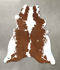 Brown and White XX-Large Brazilian Cowhide Rug 7'4