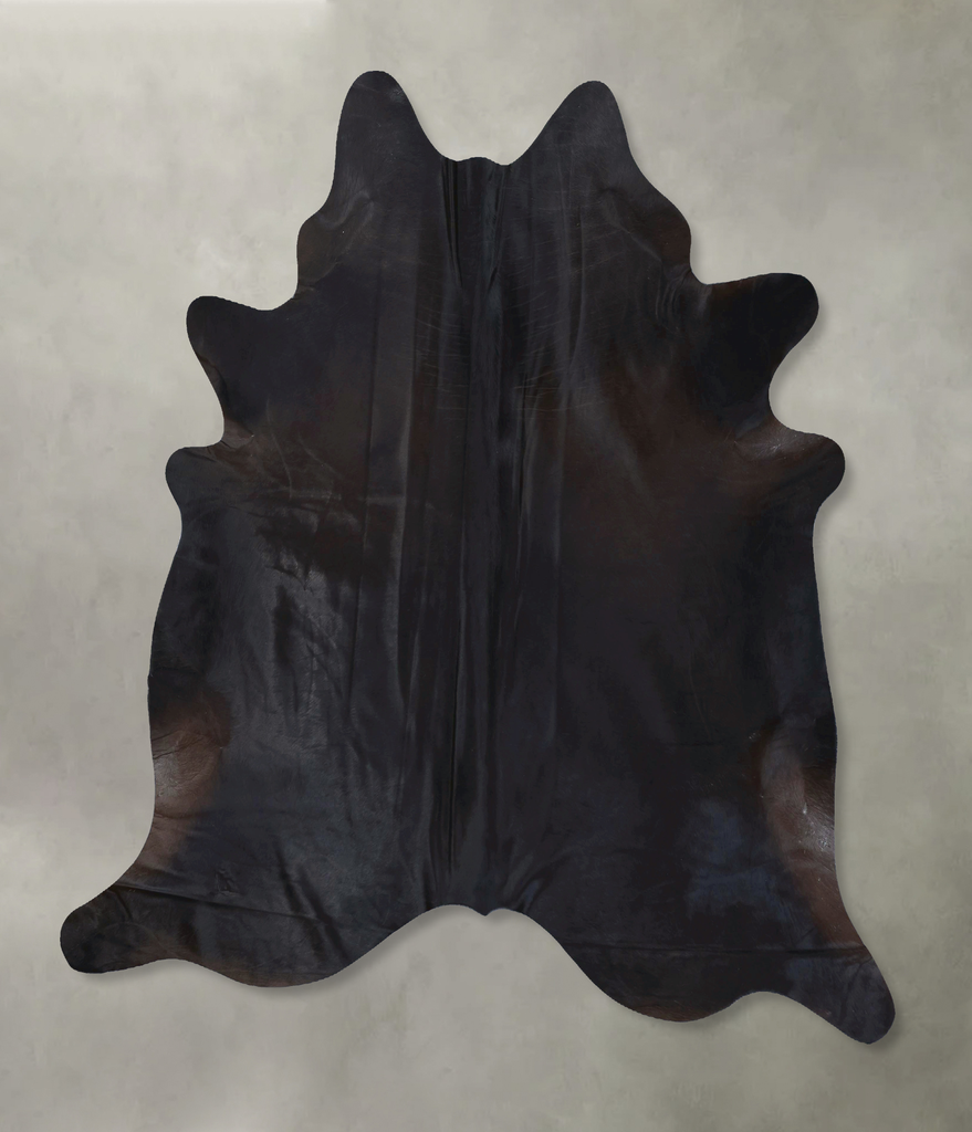 Solid Black XX-Large Brazilian Cowhide Rug 7'8"H x 7'4"W #B20351 by Hudson Hides