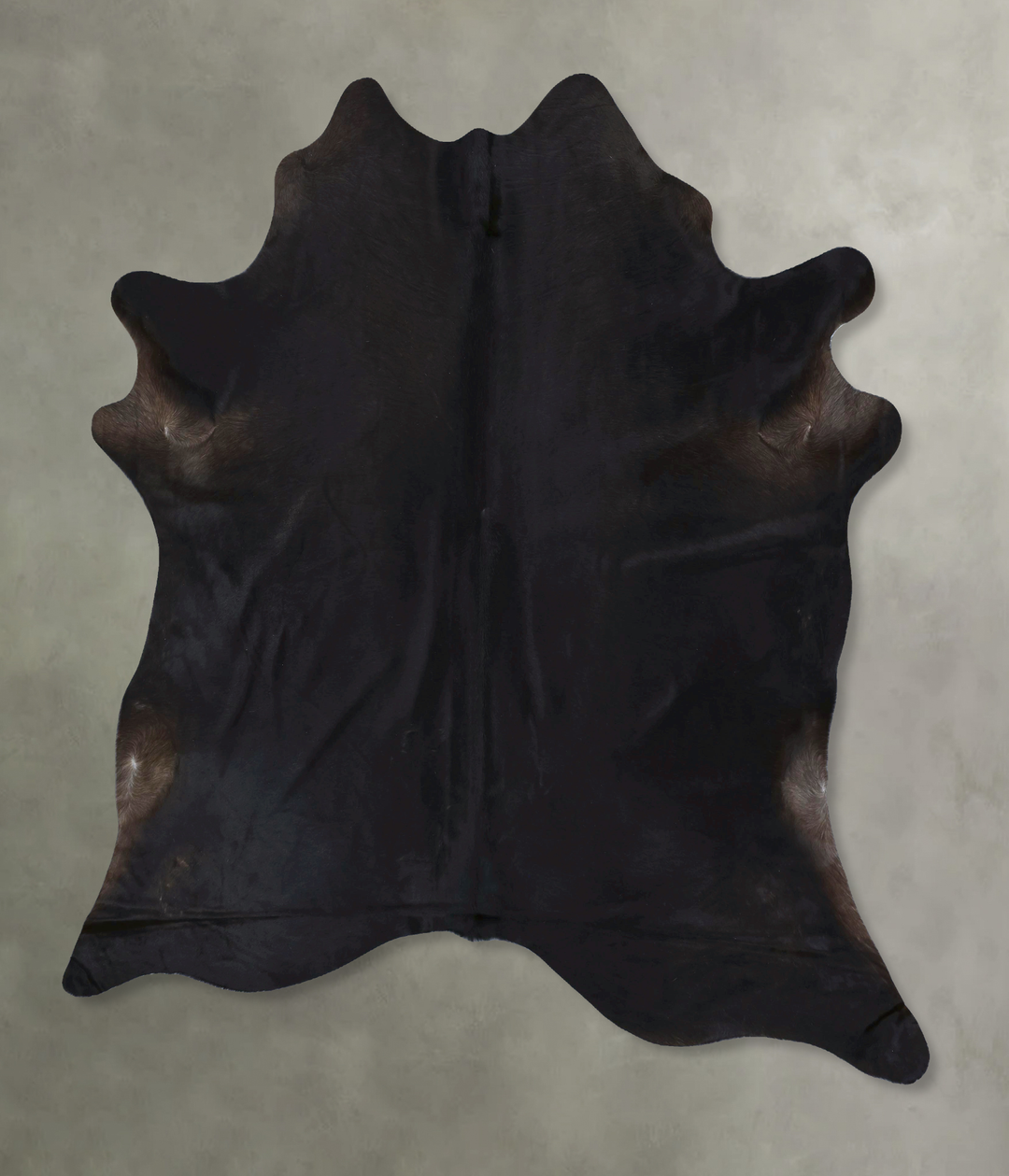 Solid Black XX-Large Brazilian Cowhide Rug 8'4"H x 7'5"W #B20356 by Hu