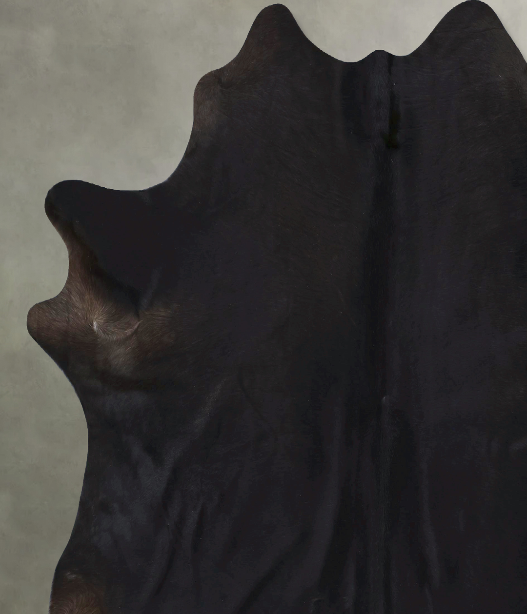 Solid Black XX-Large Brazilian Cowhide Rug 8'4"H x 7'5"W #B20356 by Hu
