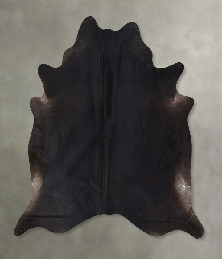 Solid Black X-Large Brazilian Cowhide Rug 7'4"H x 6'9"W #B20358 by Hudson Hides