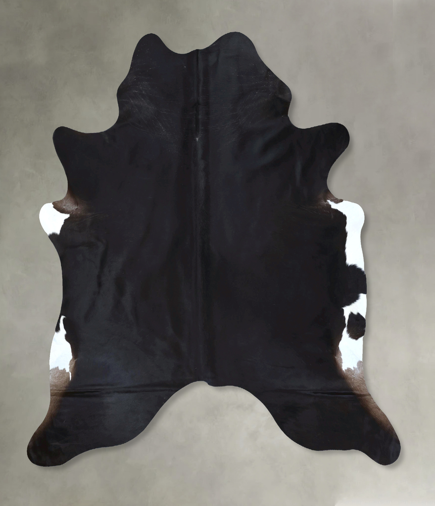 Solid Black X-Large Brazilian Cowhide Rug 7'6"H x 6'8"W #B20362 by Hudson Hides