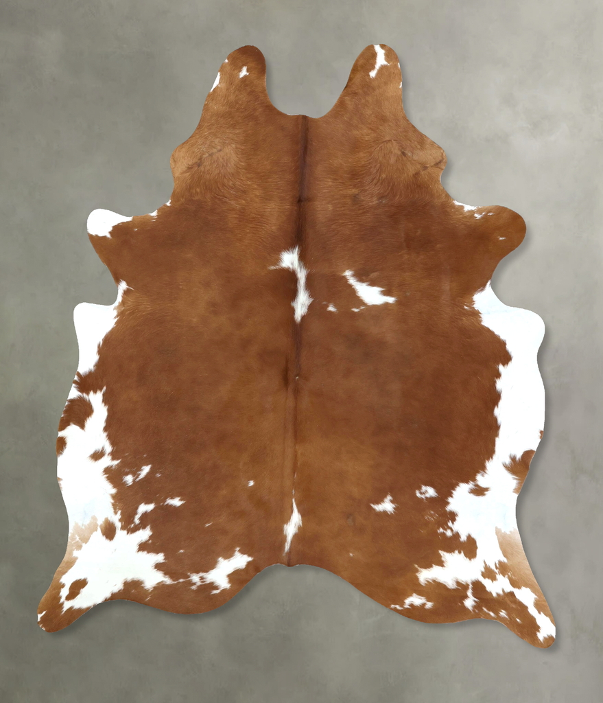 Brown and White X-Large Brazilian Cowhide Rug 7'9"H x 5'11"W #B20363 by Hudson Hides