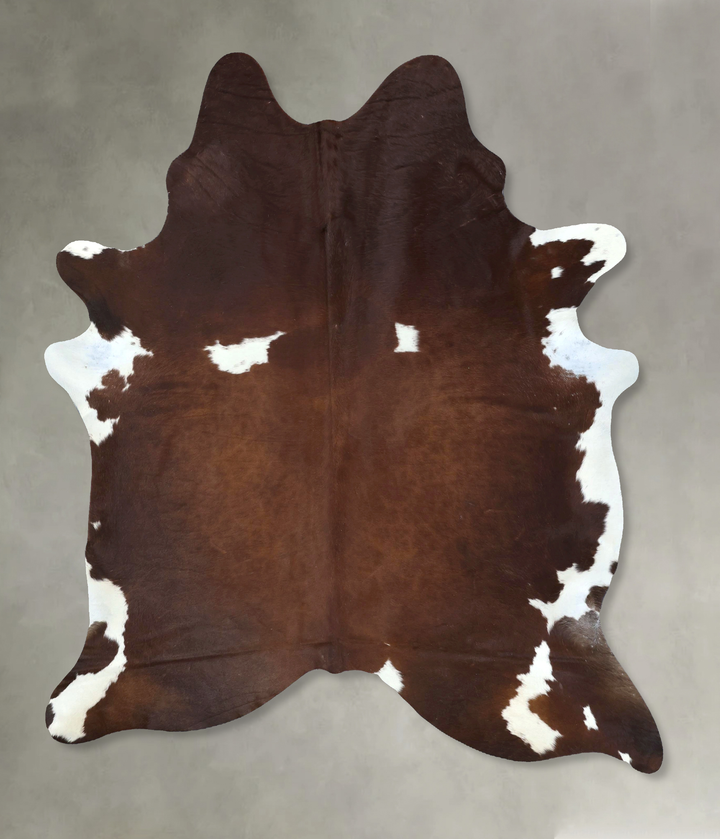 Chocolate and White X-Large Brazilian Cowhide Rug 7'11"H x 6'2"W #B20364 by Hudson Hides