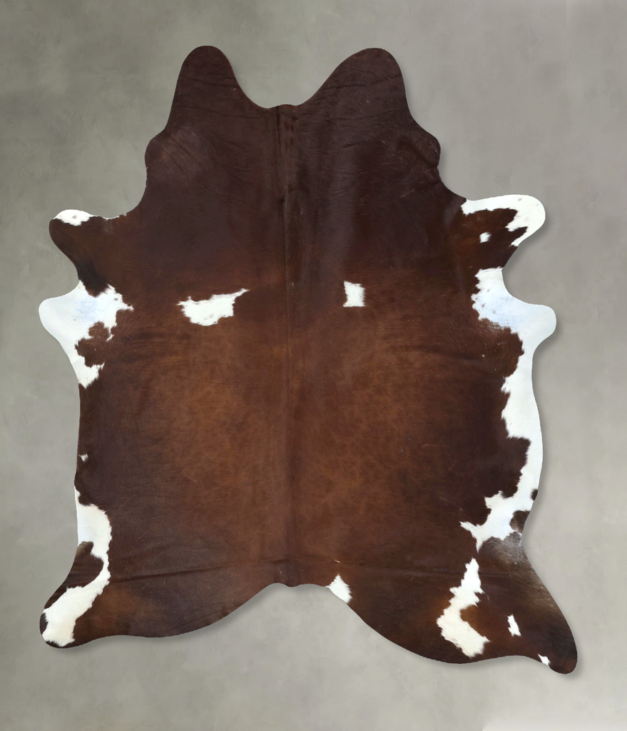 Chocolate and White X-Large Brazilian Cowhide Rug 7'11"H x 6'2"W #B20364 by Hudson Hides