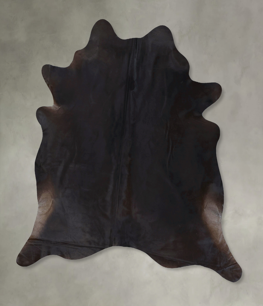 Solid Black XX-Large Brazilian Cowhide Rug 7'10"H x 6'9"W #B20367 by Hudson Hides