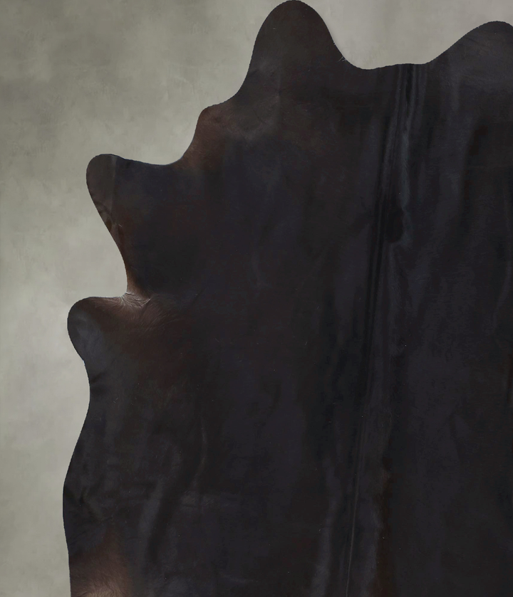 Solid Black XX-Large Brazilian Cowhide Rug 7'10"H x 6'9"W #B20367 by Hudson Hides