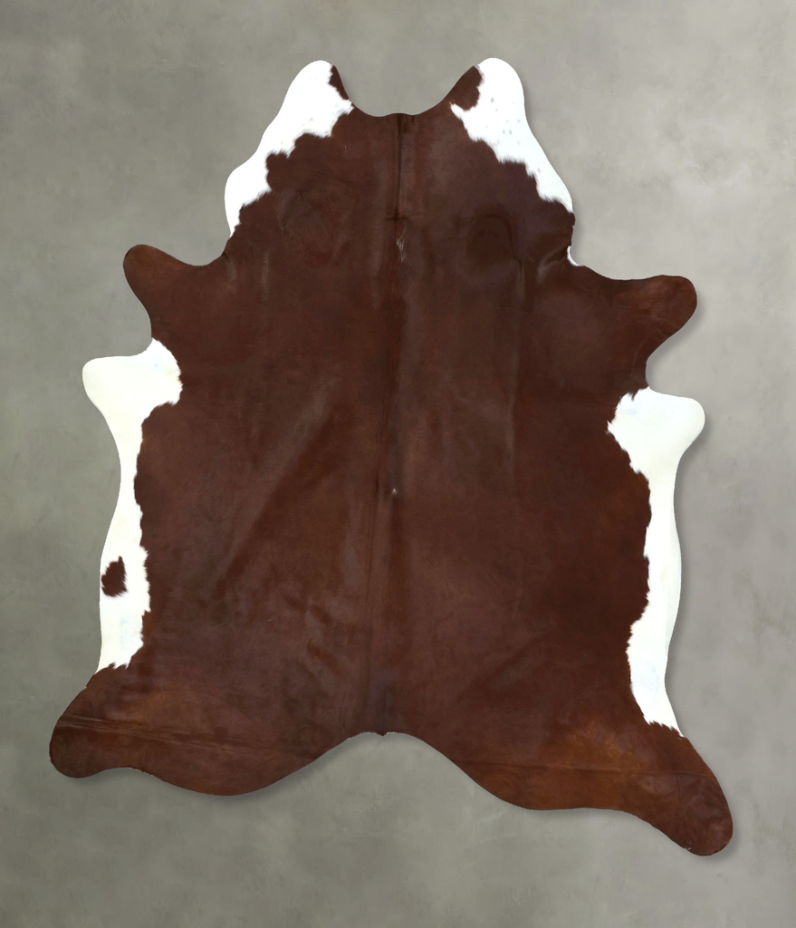 Brown and White Regular XX-Large Brazilian Cowhide Rug 8'3"H x 6'8"W #B20371 by Hudson Hides