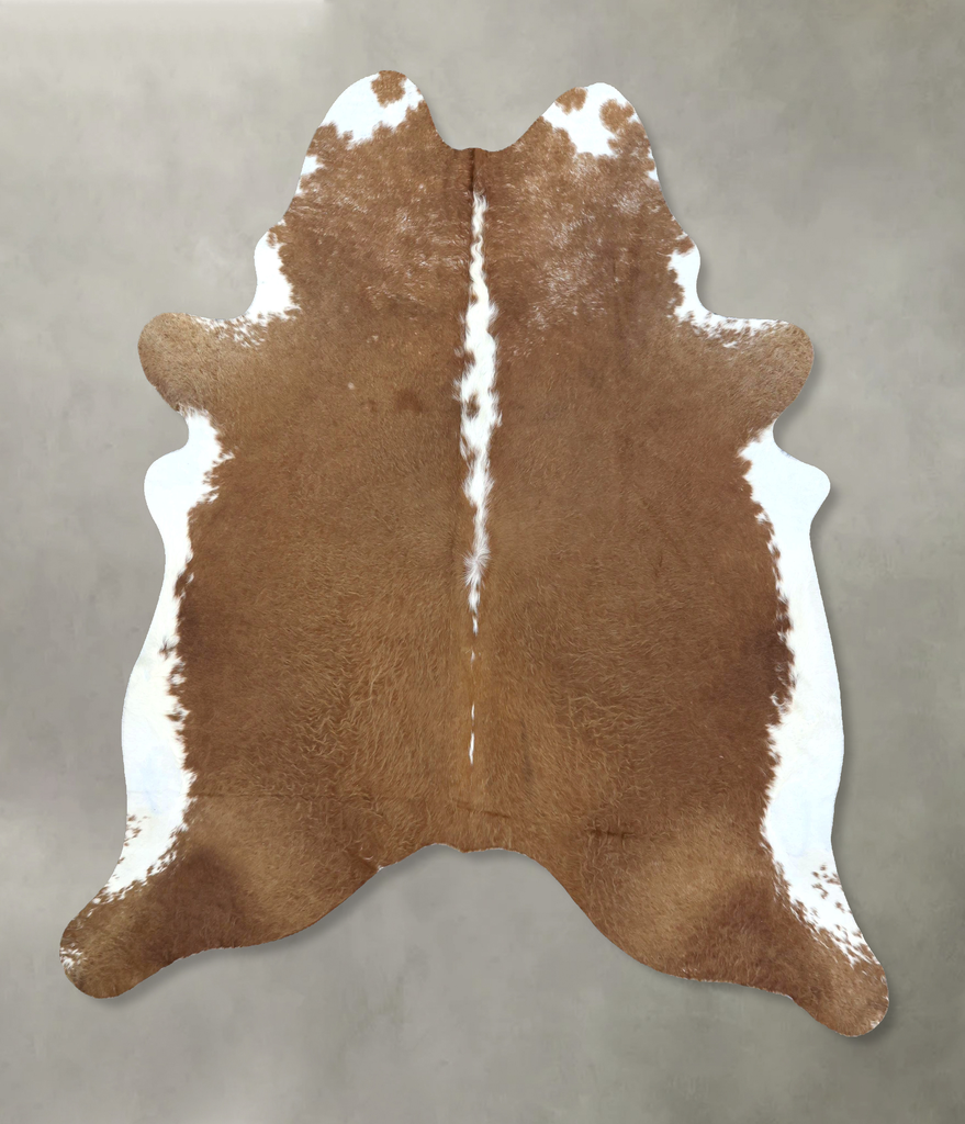 Brown and White Regular X-Large Brazilian Cowhide Rug 7'4"H x 6'7"W #B20376 by Hudson Hides