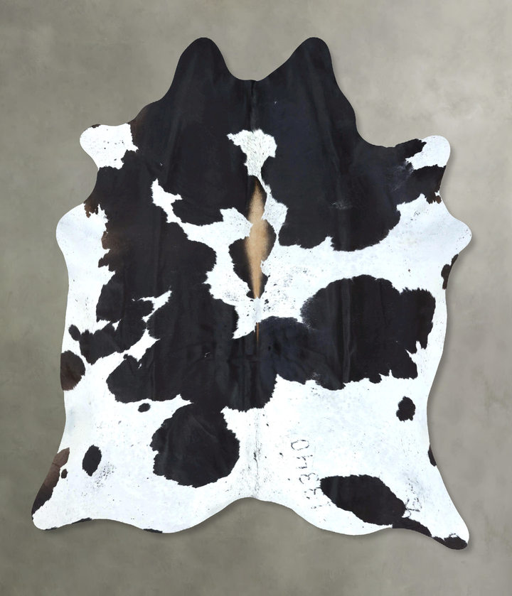 Black and White X-Large Brazilian Cowhide Rug 7'7"H x 6'6"W #B20379 by Hudson Hides