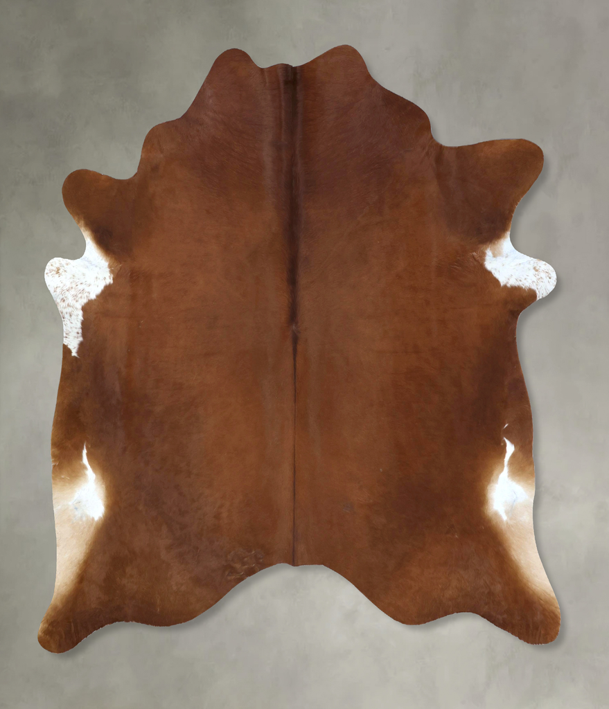 Solid Brown X-Large Brazilian Cowhide Rug 7'3"H x 6'9"W #B20388 by Hudson Hides