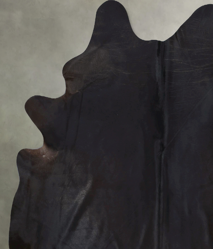 Solid Black X-Large Brazilian Cowhide Rug 7'7"H x 6'0"W #B20391 by Hudson Hides