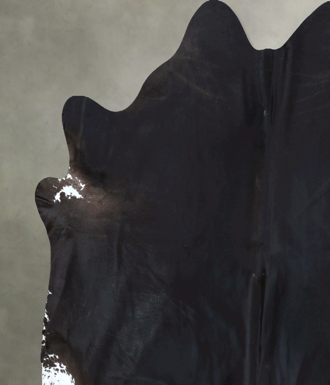 Solid Black X-Large Brazilian Cowhide Rug 7'2"H x 6'11"W #B20397 by Hu