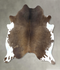 Chocolate and White XX-Large Brazilian Cowhide Rug 7'10