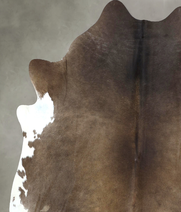 Chocolate and White XX-Large Brazilian Cowhide Rug 7'10"H x 6'6"W #B20407 by Hudson Hides