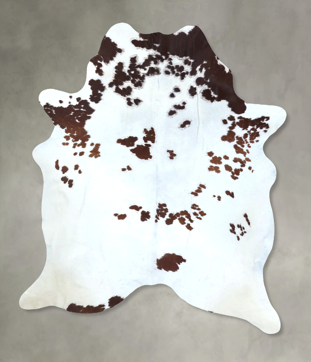 Chocolate and White X-Large Brazilian Cowhide Rug 7'7"H x 5'10"W #B204