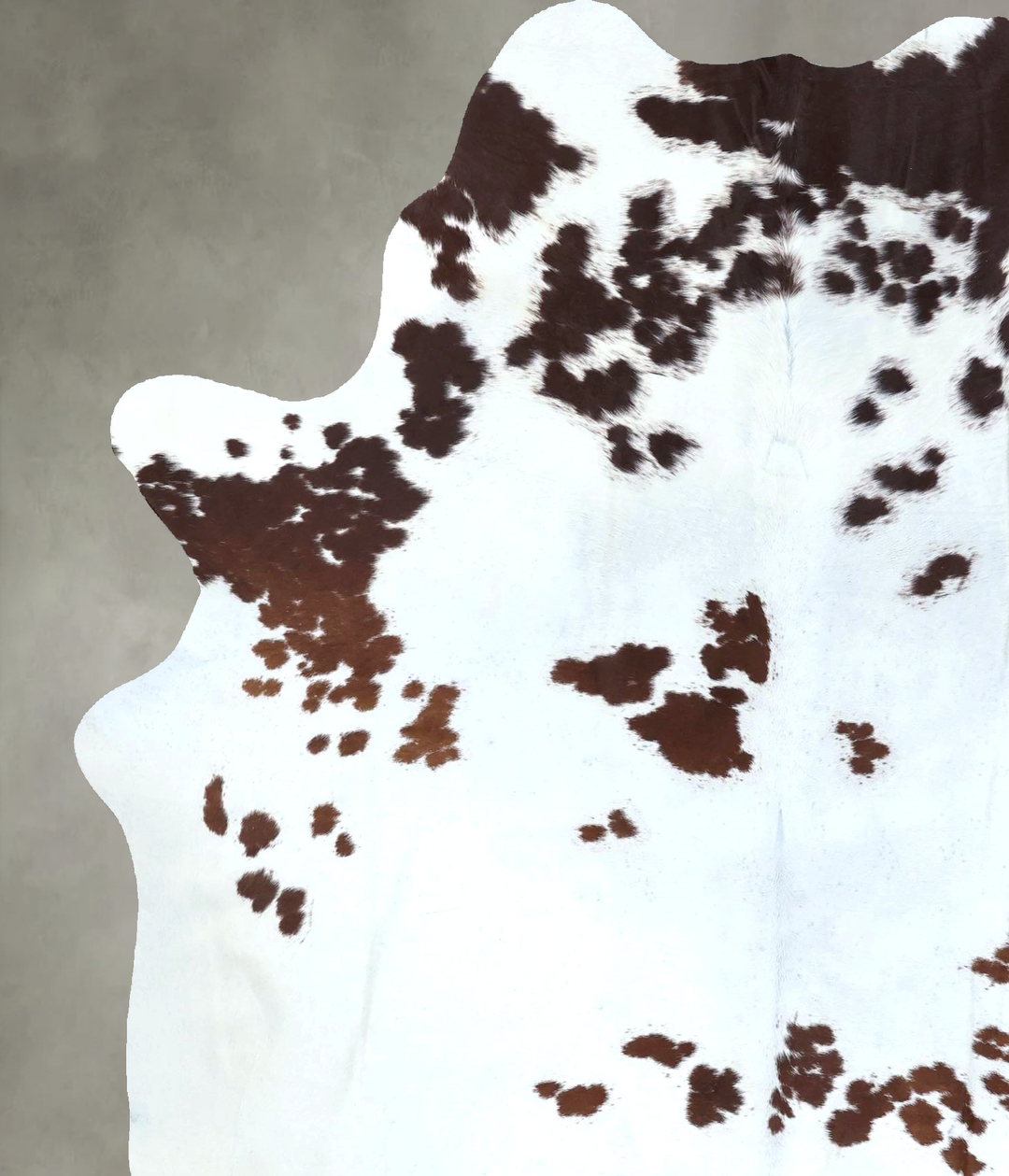 Chocolate and White X-Large Brazilian Cowhide Rug 7'7"H x 5'10"W #B204